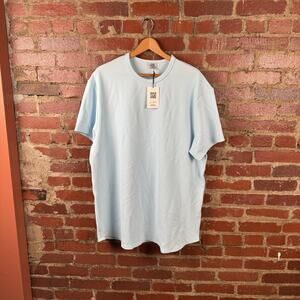 ONE BONE Shirt Mens Big 1X Blue Textured Knit Crewneck Stretch Tee Canada NWT